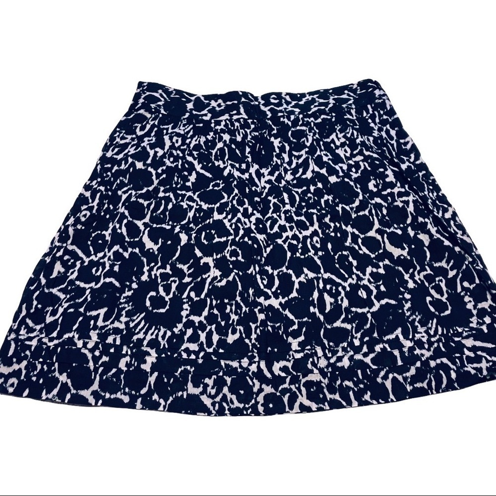 ANN Taylor Loft 100% Cotton Black White Skirt Size 4